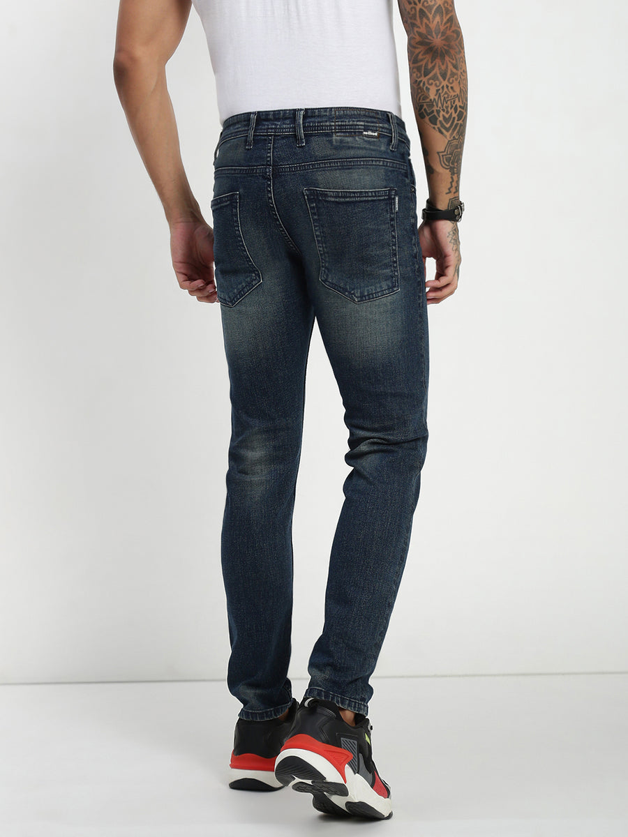 Vintage Blue Stretch Trapped Fit Jeans