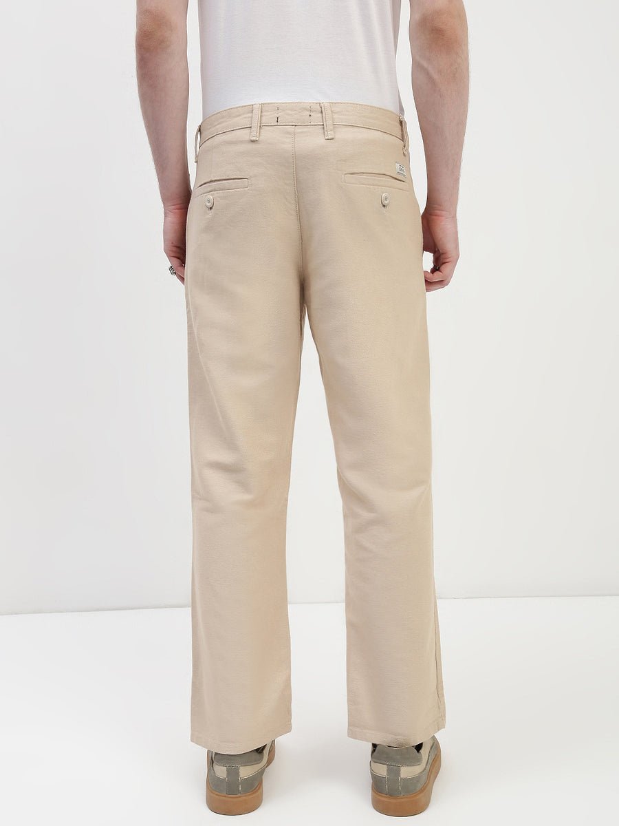Cream Relax Fit Cross Pocket Drill Linen Pants