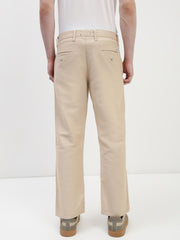 Cream Relax Fit Cross Pocket Drill Linen Pants