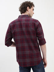 Oxford Checks Full Sleeve Slim Fit Shirt Without Pocket