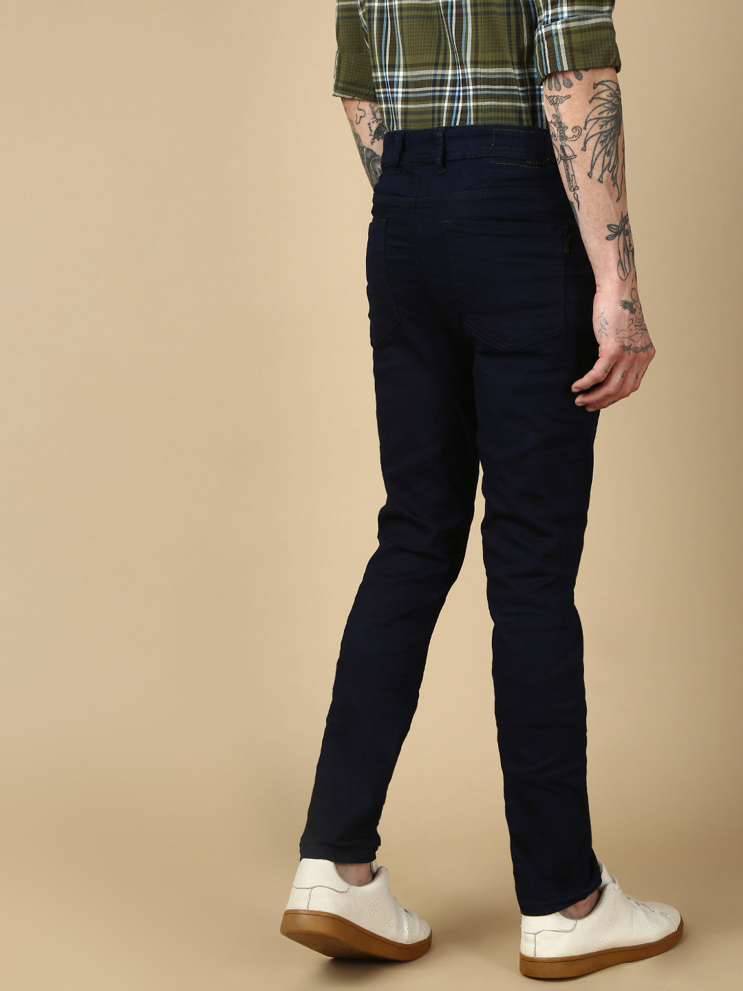 Navy Blue Raw Wash Skinny Fit Stretchable Jeans