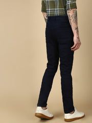 Navy Blue Raw Wash Skinny Fit Stretchable Jeans