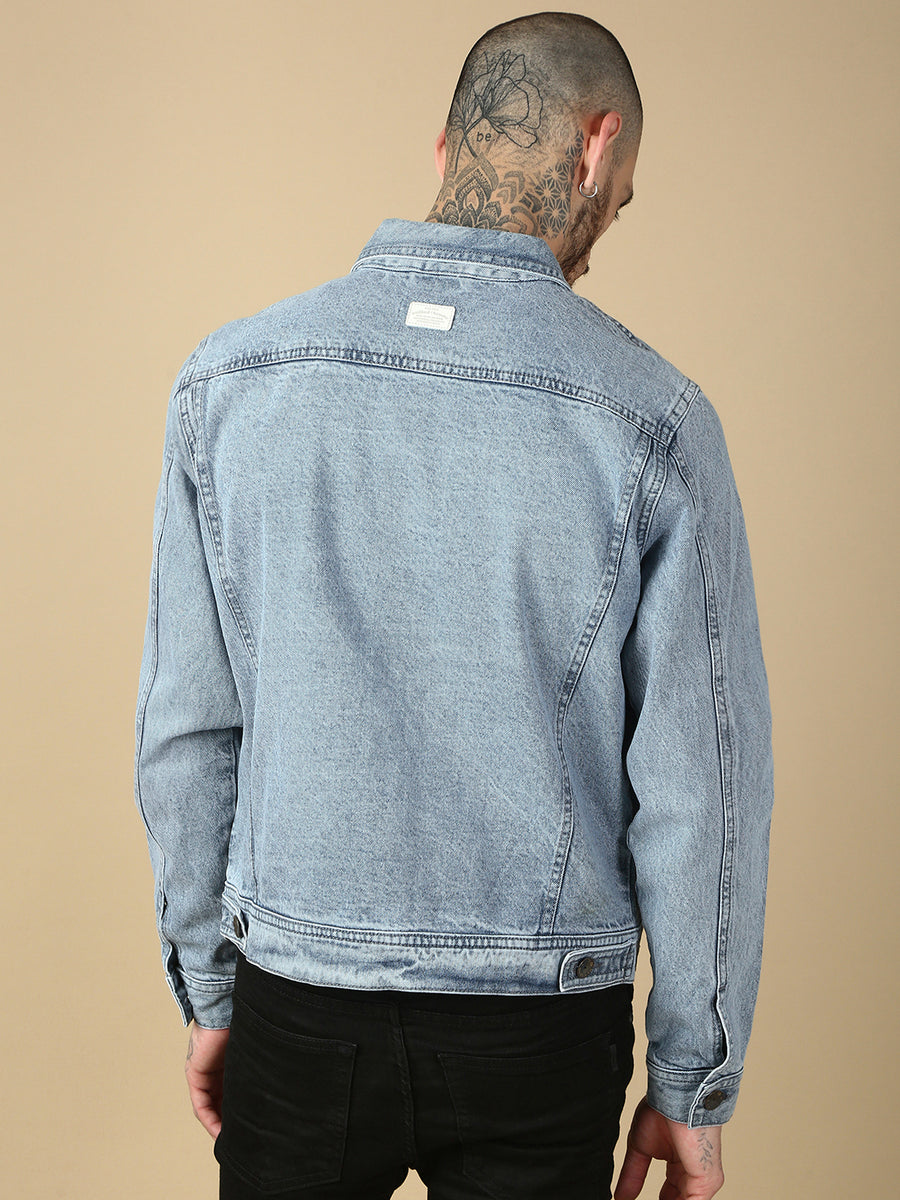 Light Blue Slim Fit Denim Jacket