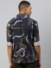 Satin Print Shirt Without Pocket
