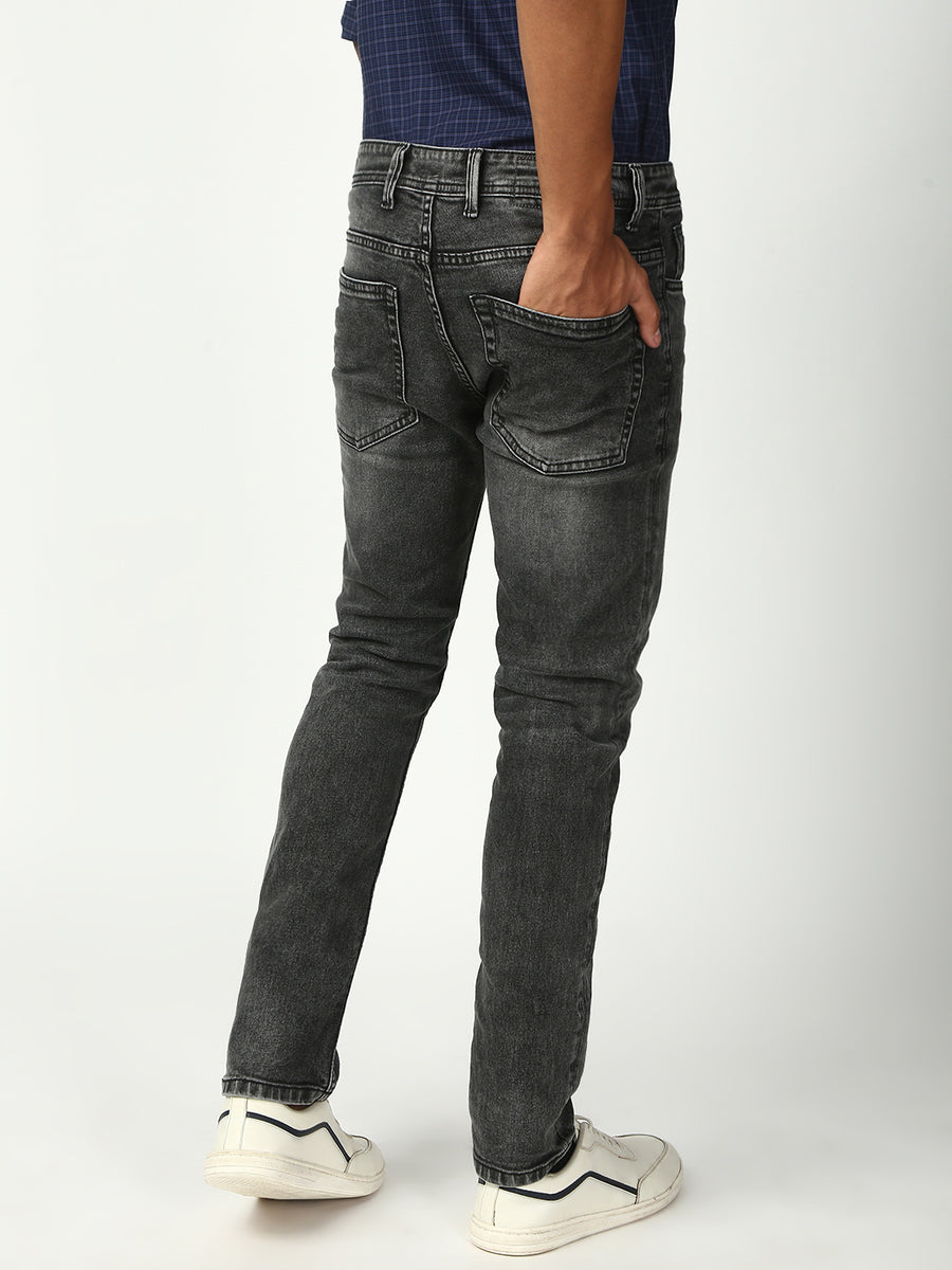 Gray Slim Fit Stretchable Jeans