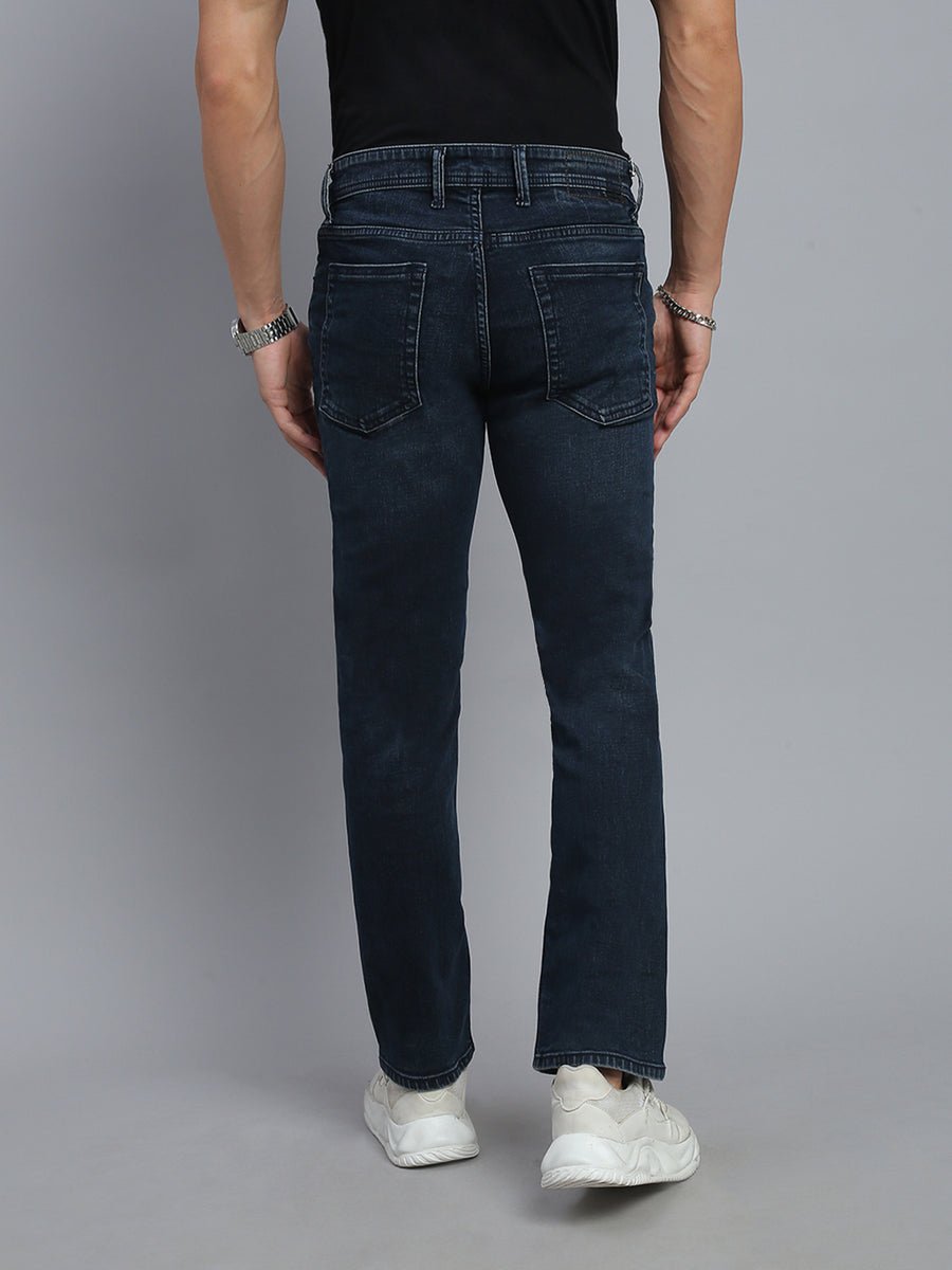 Dark Blue Vintage Regular Straight Fit Stretchable Jeans