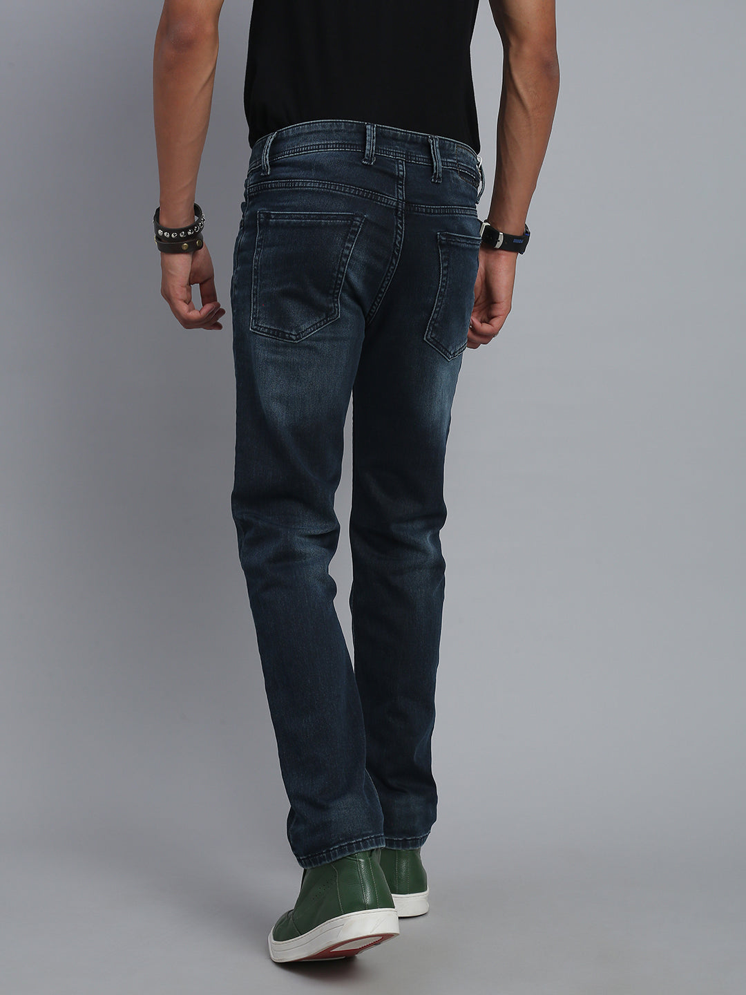 Blue Vintage Regular Straight Fit Stretchable Jeans