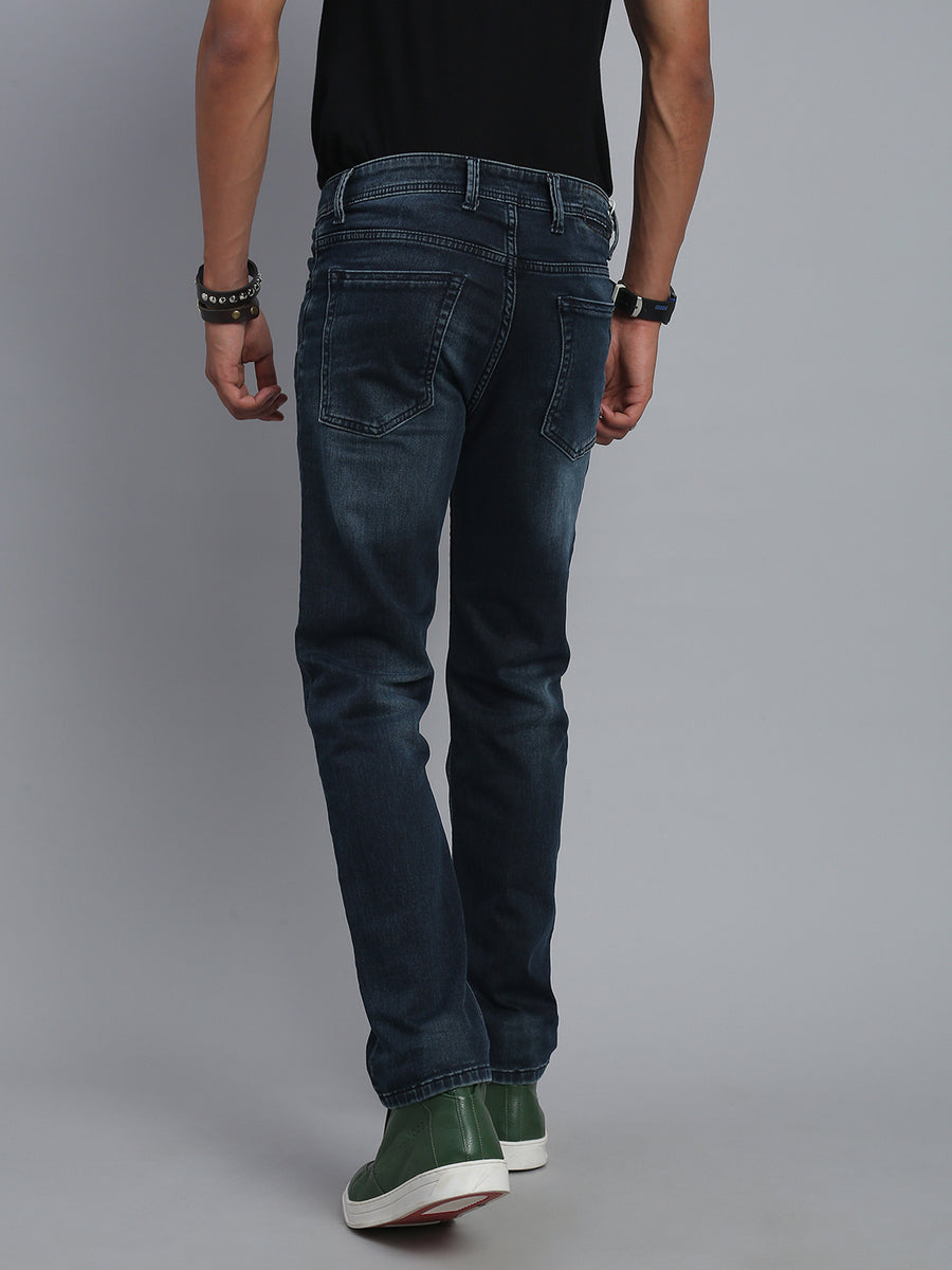 Blue Vintage Regular Straight Fit Stretchable Jeans