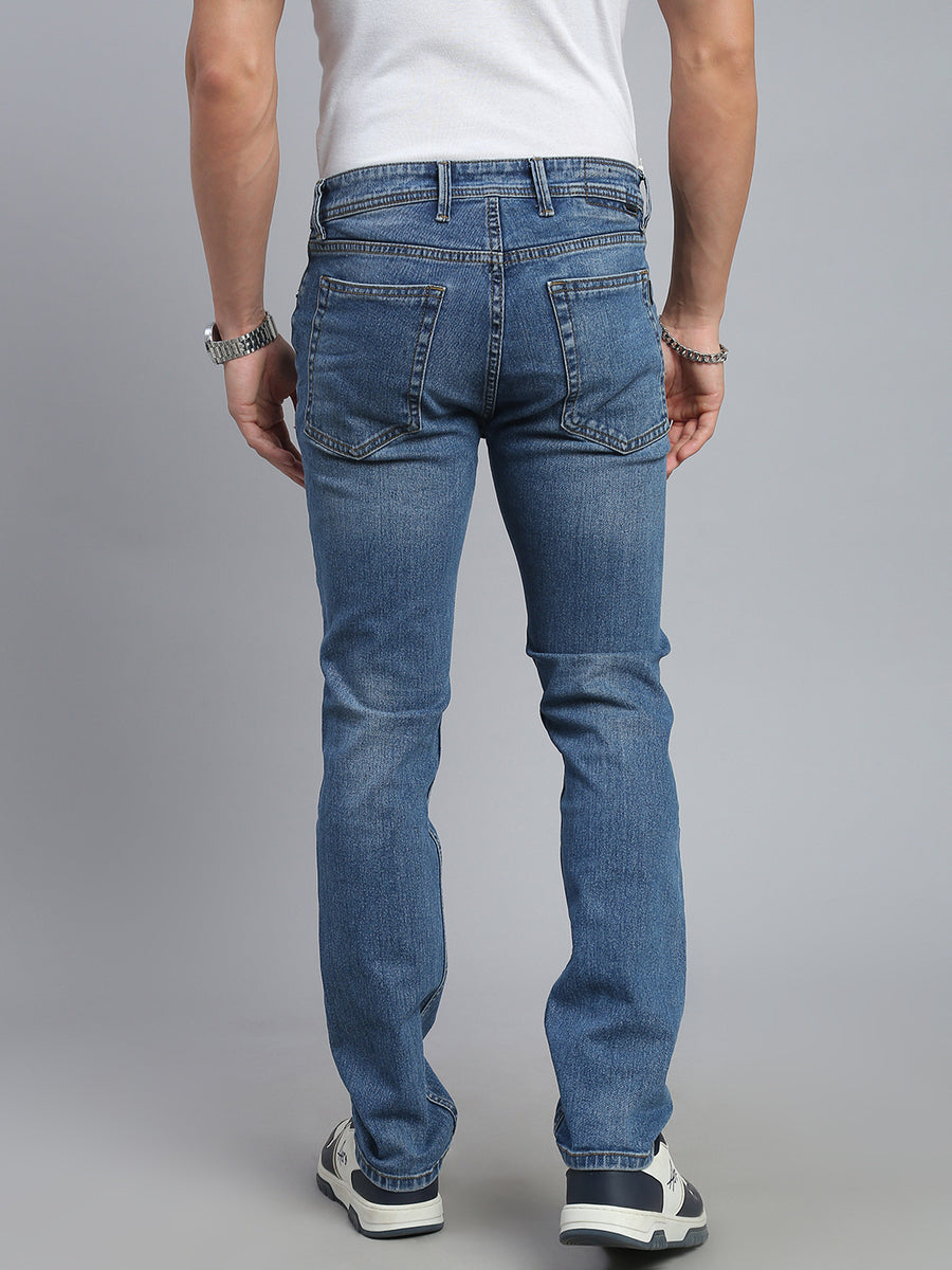 Blue Comfort Slim Fit Stretchable Jeans