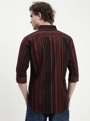Stripe Full Sleeve Slim Fit Shirt Without Pocket