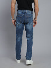 Mild Blue Regular Straight Fit Stretchable Jeans