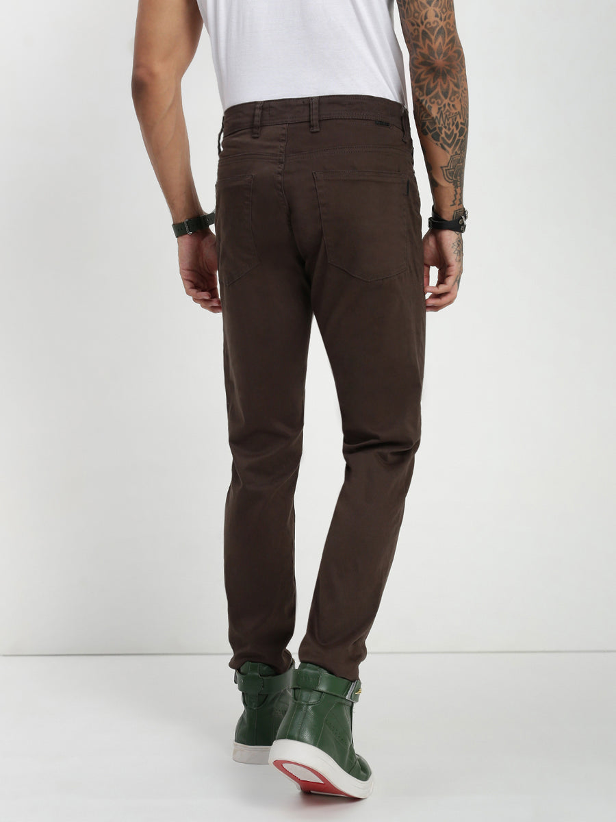 Dark Gray Slim Fit Satin Cotton Pants