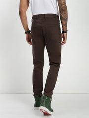 Dark Gray Slim Fit Satin Cotton Pants