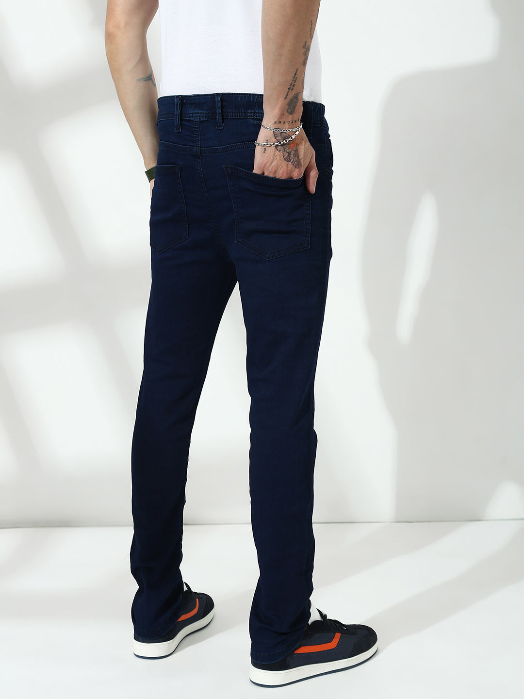 Navy Blue Raw Wash Skinny Fit Jeans