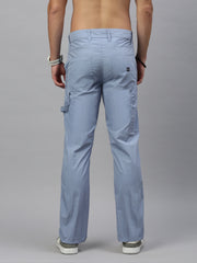 Sky Blue Straight Fit Men’s Cotton Pants