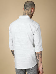 Stripe Full Sleeve Slim Shirt With Pocket