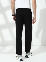 Black Relax Fit Track Pant