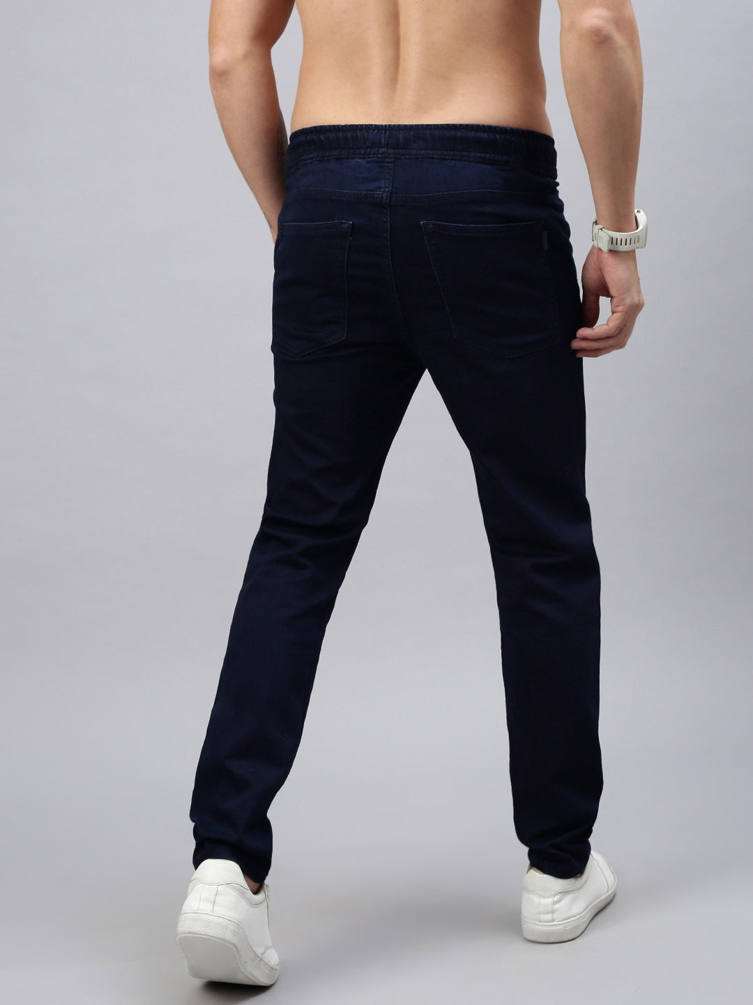 Dark Blue Slim Fit Cross Pocket Joggers