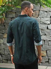Printed Satin Giza Cotton Shirt Without Pocket