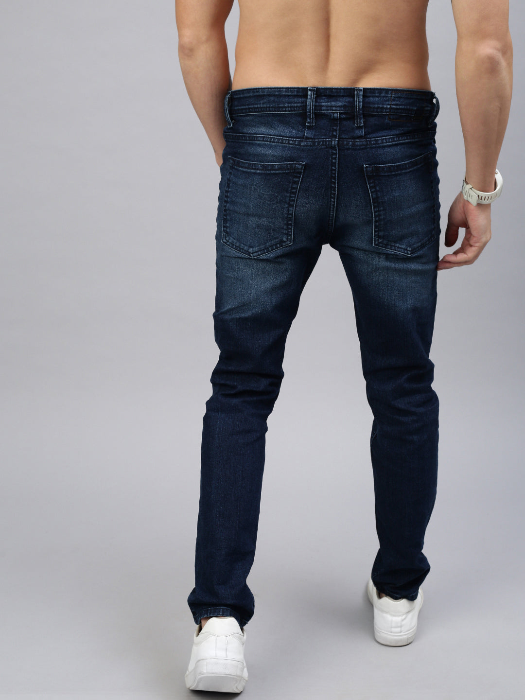 Vintage Blue Straight Stretchable Jeans