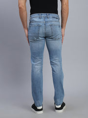 Light Blue Regular Straight Fit Stretchable Jeans