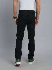 Black Regular Straight Fit Stretchable Jeans
