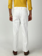 White Straight Fit Cotton Jeans
