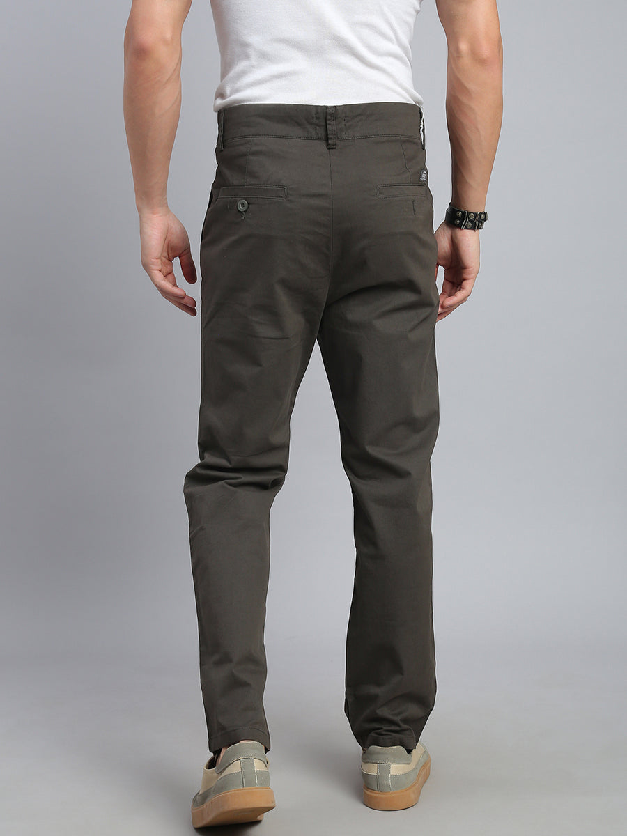 Olive Straight Fit Chinos Paint