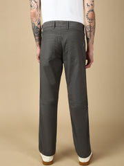 Grey Front Patch Pocket Straight Fit Cargo Paint