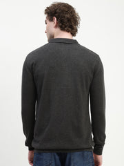 Dark Gray Knit Cardigan Full Sleeve Relax Slim Fit Shirt Without Pocket