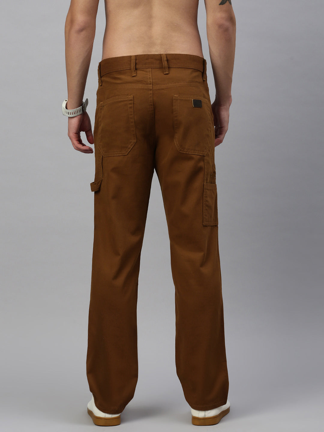 Camel Straight Fit Men’s Cotton Pants