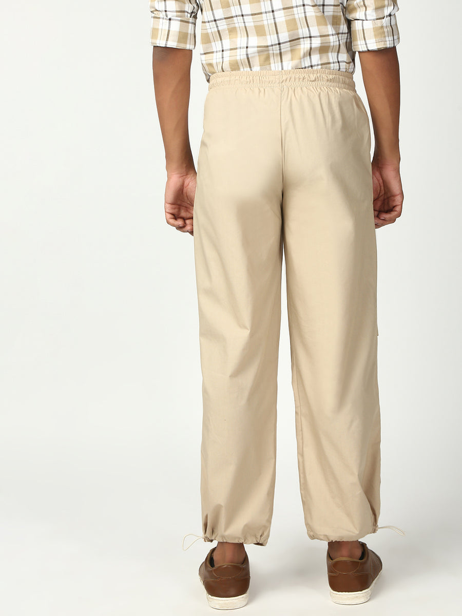 Beige Parachute Cotton Pant
