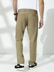 Khakhi Relax Fit Zip Pocket Linen Pant