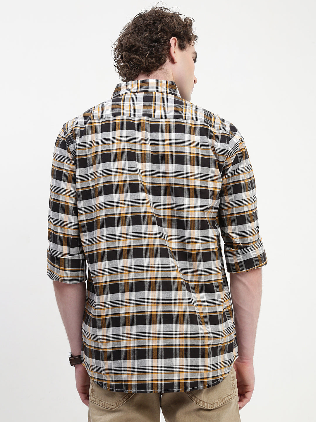 Oxford Checks Full Sleeve Slim Fit Shirt Without Pocket