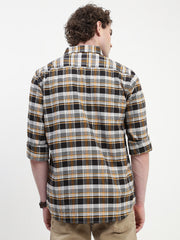 Oxford Checks Full Sleeve Slim Fit Shirt Without Pocket