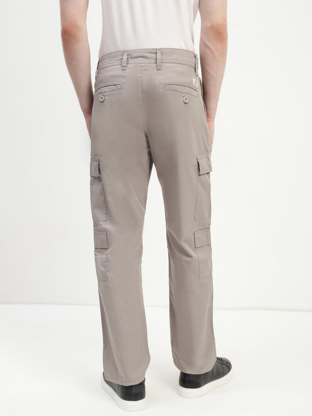 Gray 9 Pocket Regular Fit Cargo Paint