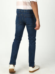 Blue Ripped Slim Fit Stretchable Jeans