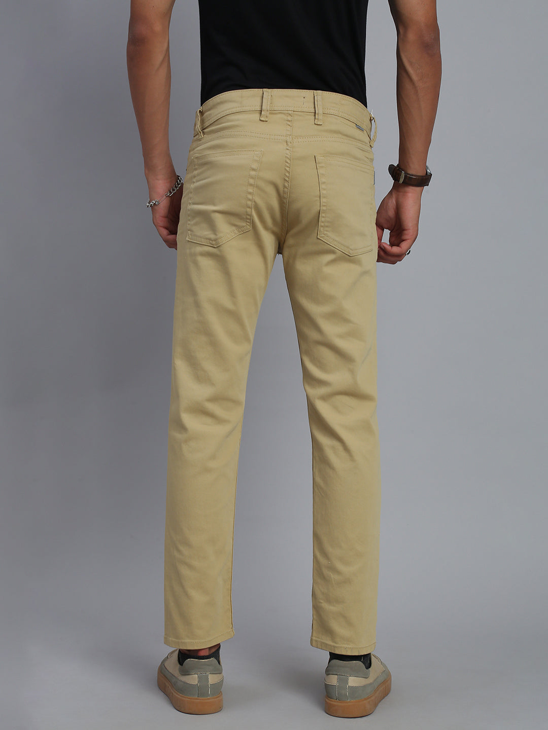 Soft Khakhi Comfort Slim Fit Stretchable Jeans