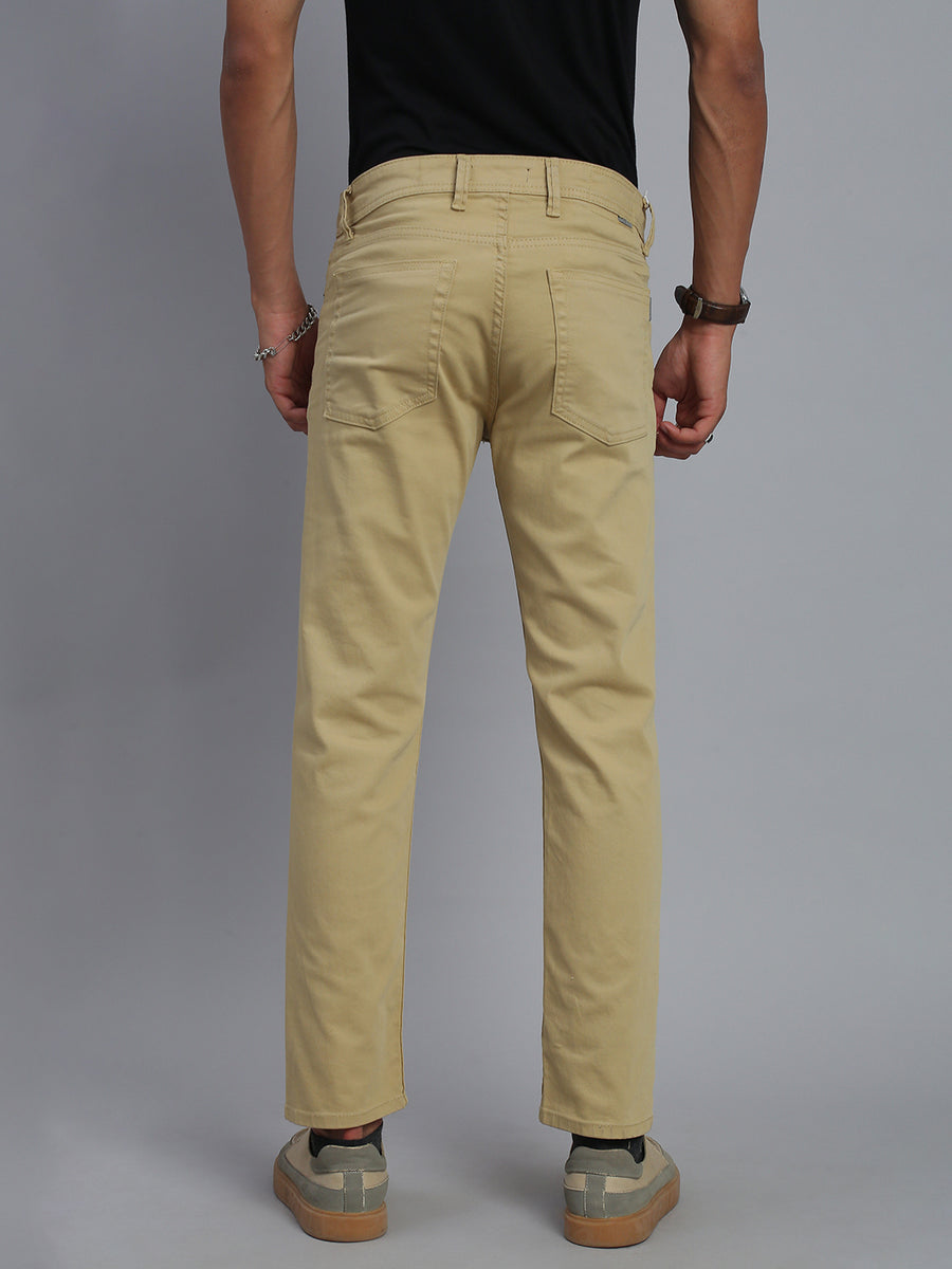 Soft Khakhi Comfort Slim Fit Stretchable Jeans