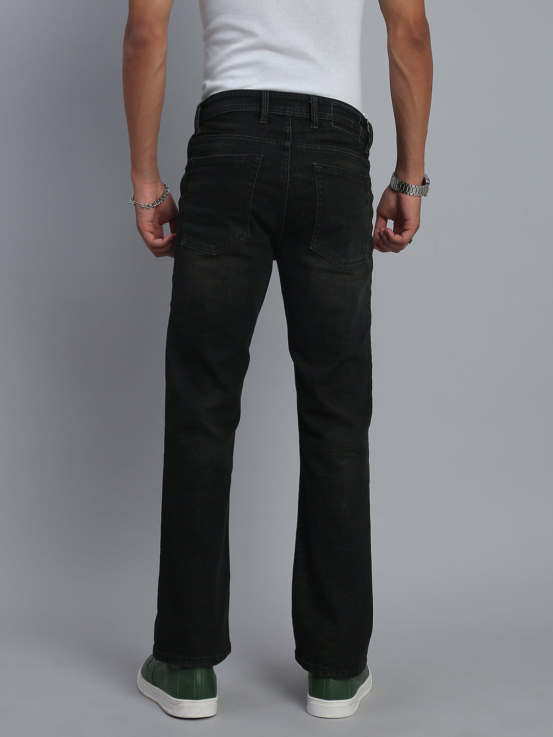Black Vintage Boot Cut Fit Stretchable Jeans