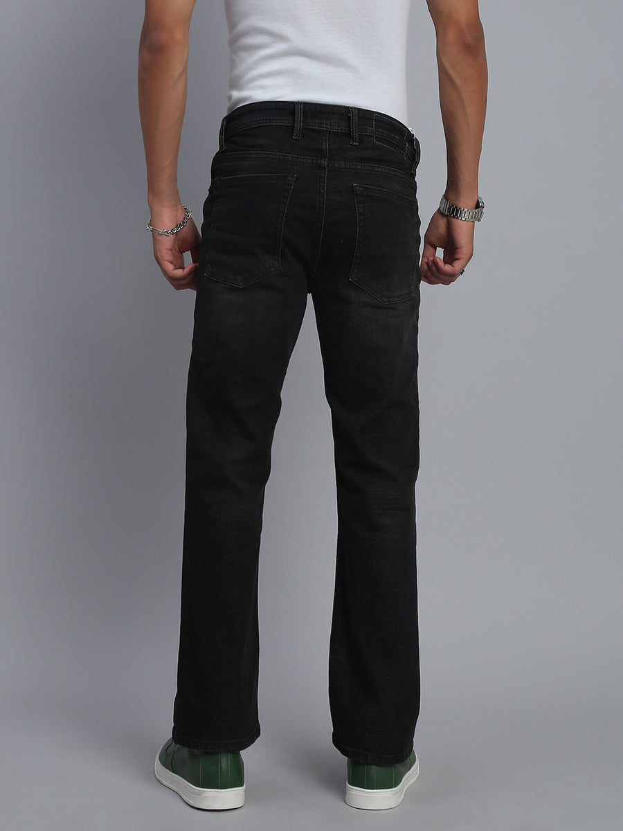 Black Vintage Boot Cut Fit Stretchable Jeans