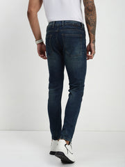 Vintage Blue Poly Stretch Trapped Fit Jeans