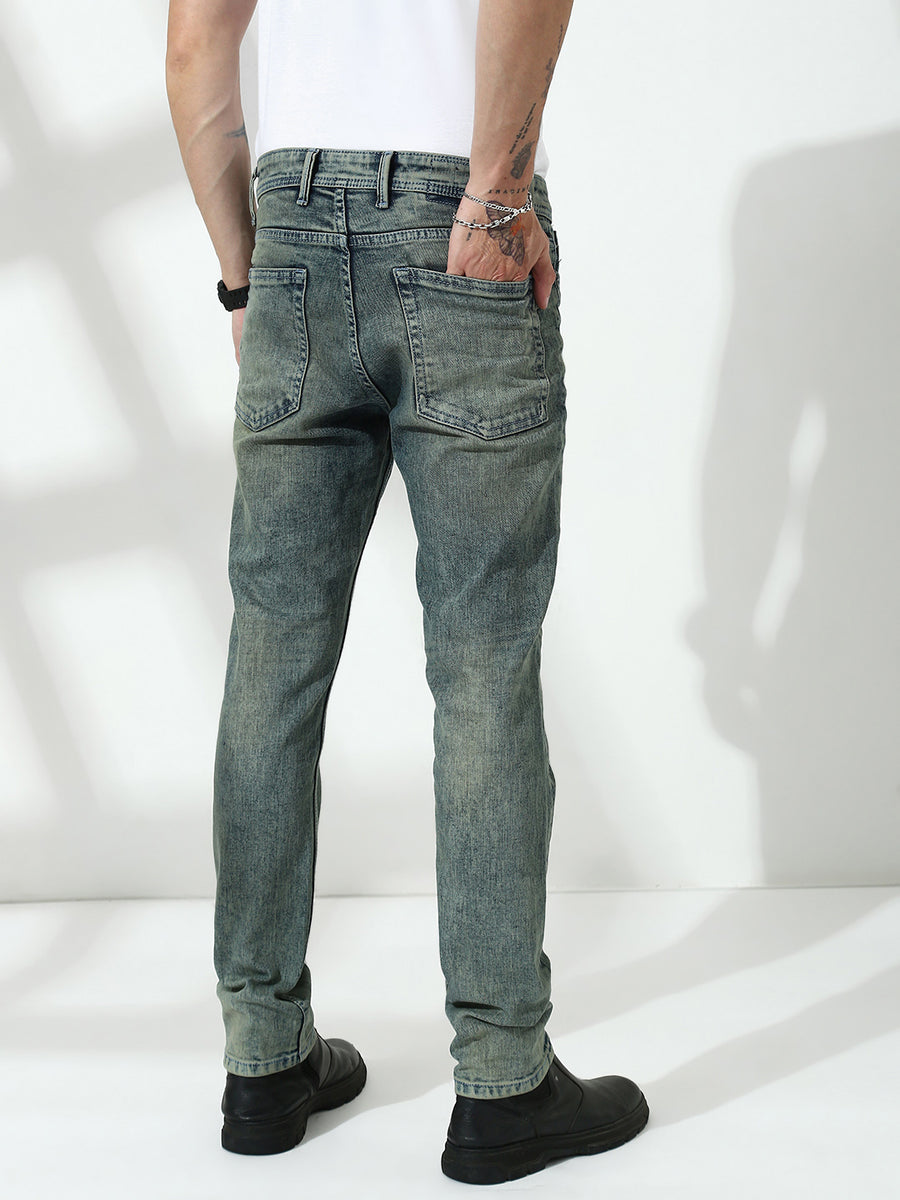 Vintage Light Blue  Slim Fit Stretchable Jeans