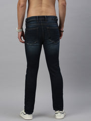 Vintage Dark Blue Straight Stretchable Jeans
