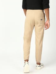 Beige Slim Fit Stretchable Jogger