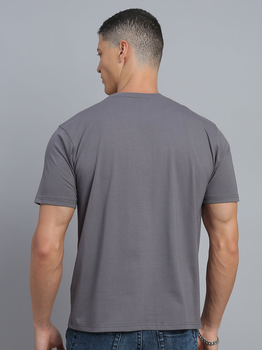 Smoke Grey Polo Cotton T-Shirt