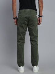 Dark Olive Green Comfort Slim Fit Chinos Paint
