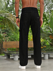 Raw Black Straight Fit Cotton Cross Pocket Jeans