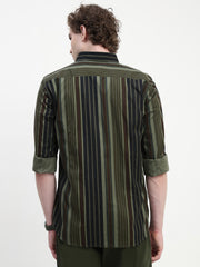 Stripe Full Sleeve Slim Fit Shirt Without Pocket