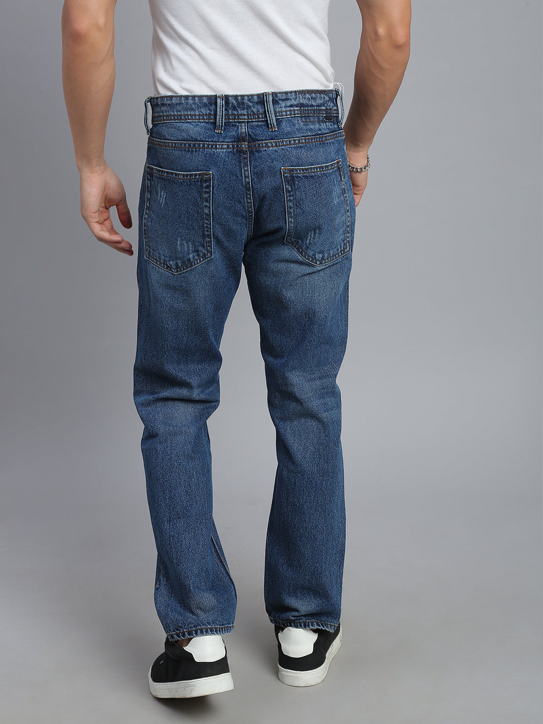 Blue Ripped Comfort Fit Jeans